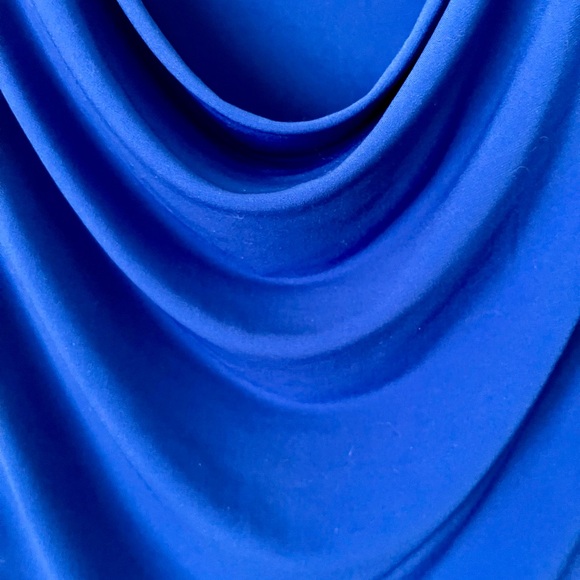 Calvin Klein Blue & Black Colorblock Draped Blouse Size M - Picture 5 of 9